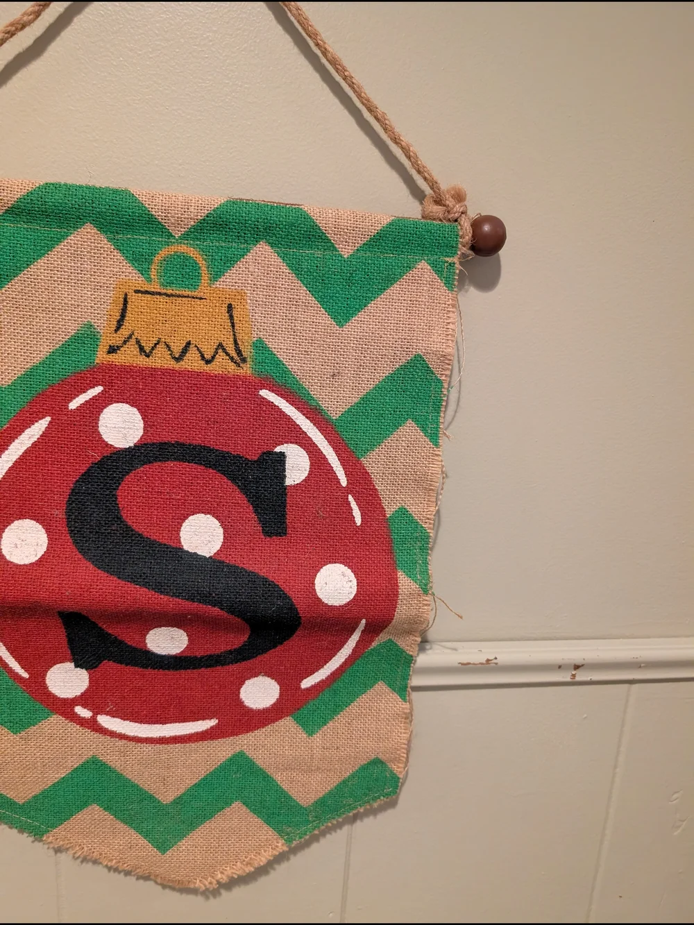 Monogram Pumpkin Burlap Wall Hanging - Orange S